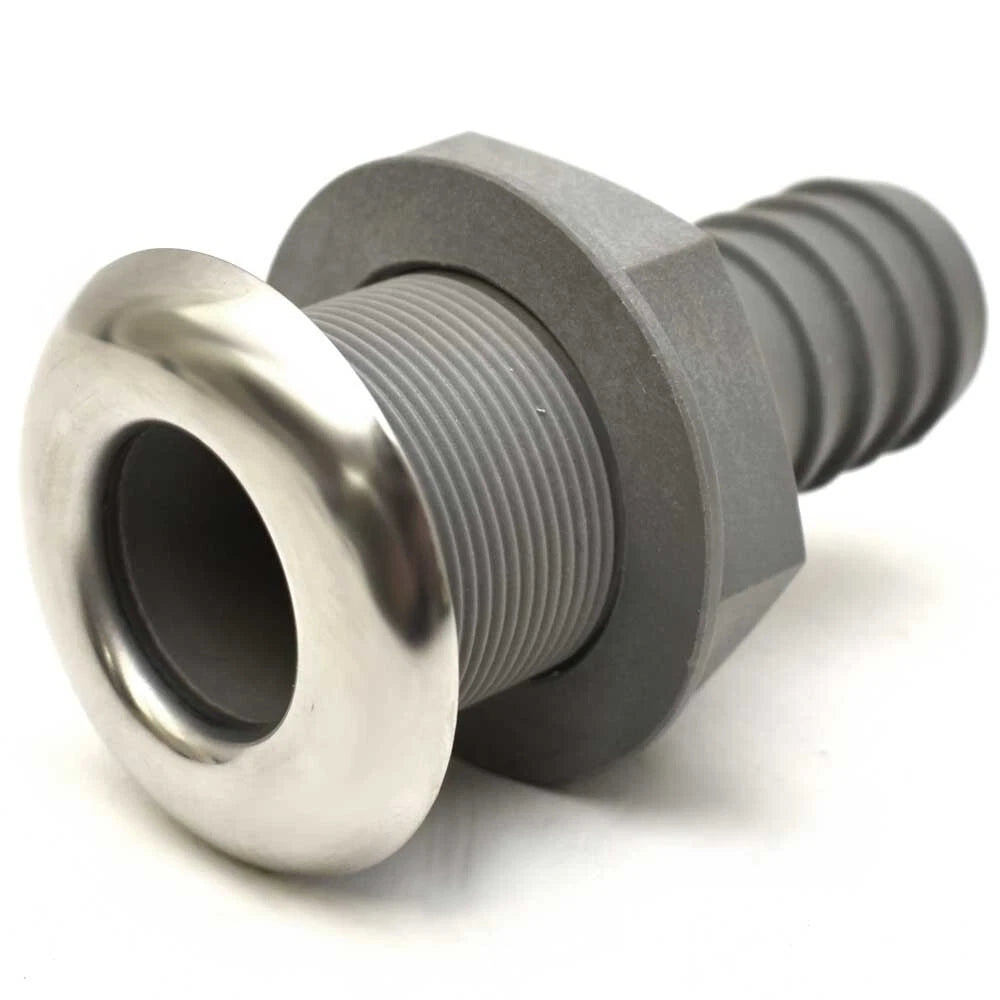 Boat Thru Hull - 1 1/4 Inch Plastic Gray Silver