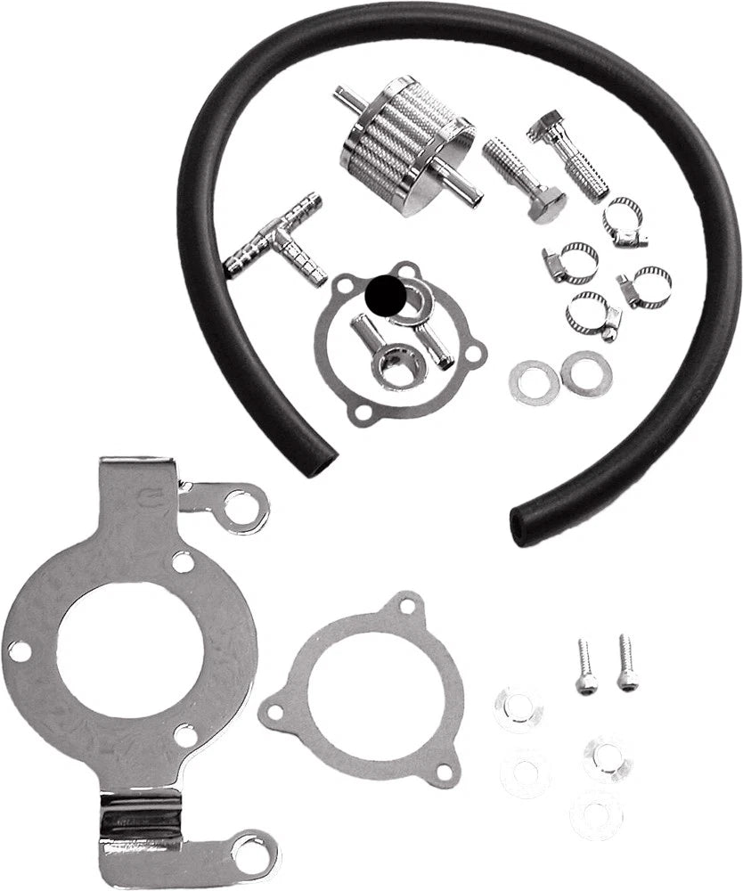 HardDrive Complete Mnt Kit Breather Hose Chrome for Harley-Davidso N 2008-2016