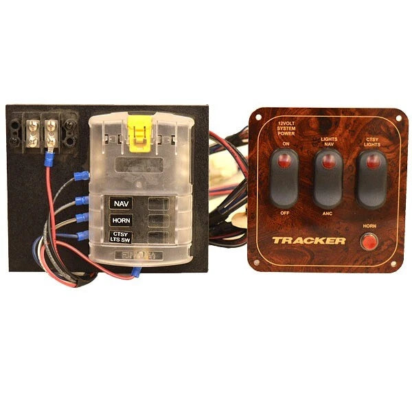 Blue Sea Boat Switch Panel 5025 - Tracker 32V 30 Amp with Fuse Block