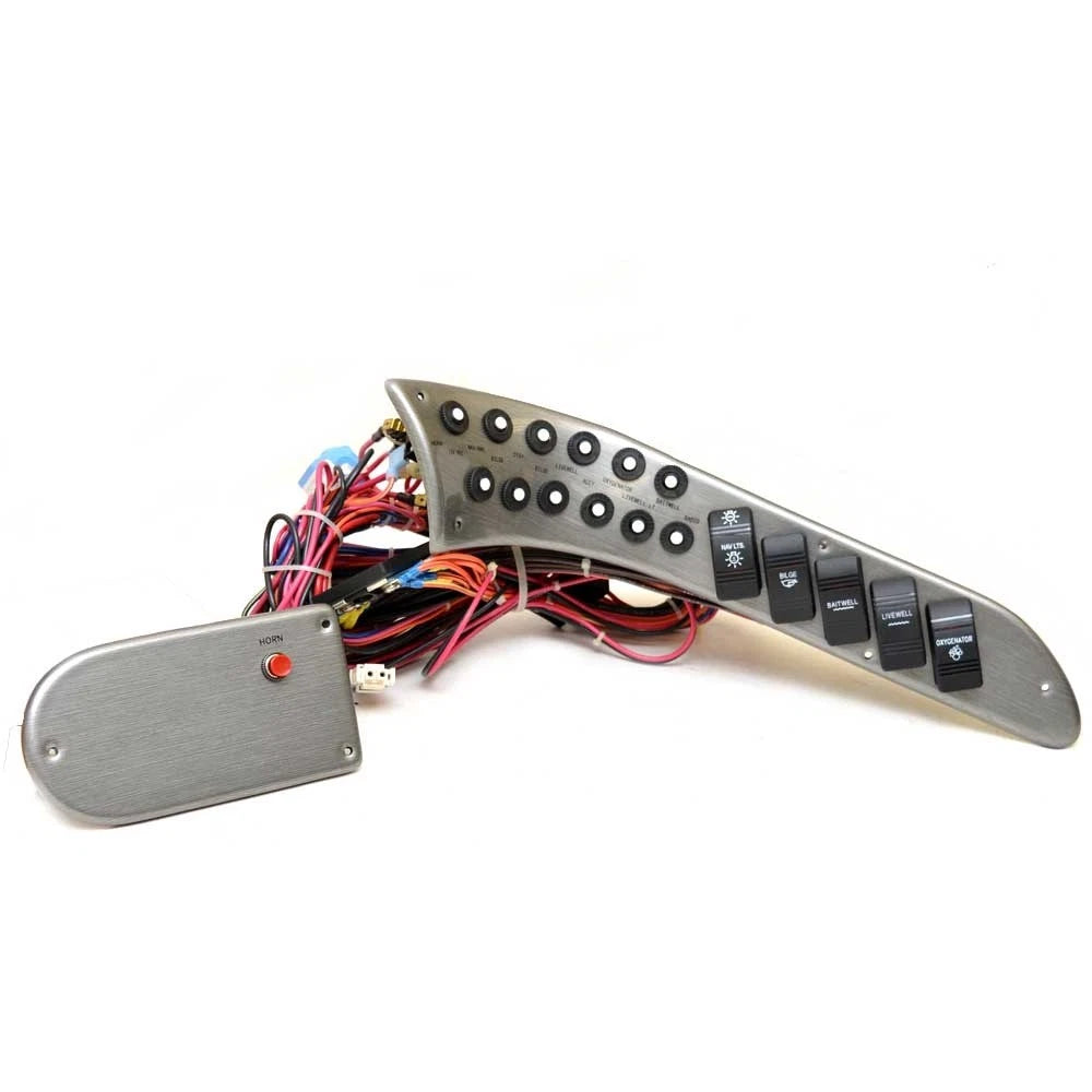 Crestliner Boat Switch Panels 2006181 - with Horn Brushed Silver (2PC)