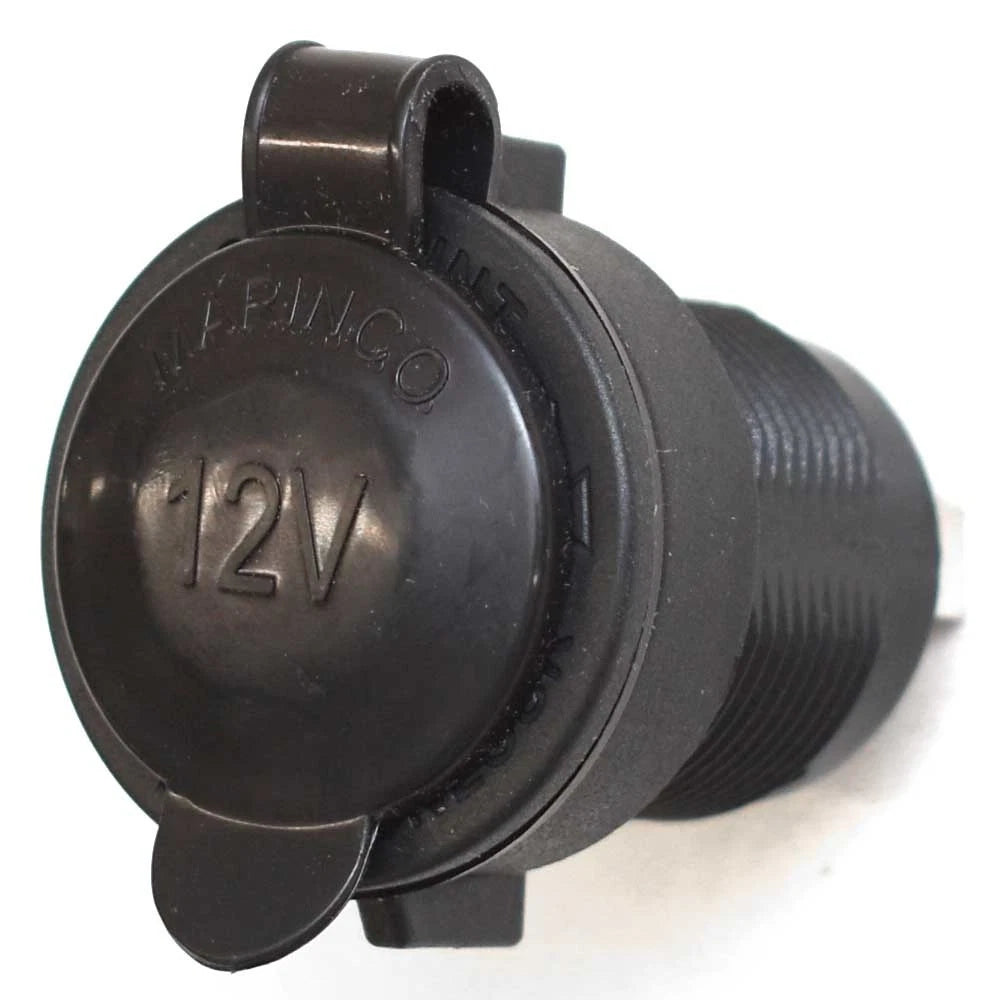 Marinco Boat Receptacle 7350039 - 12 Volt Rinker 1 1/8 Inch Black