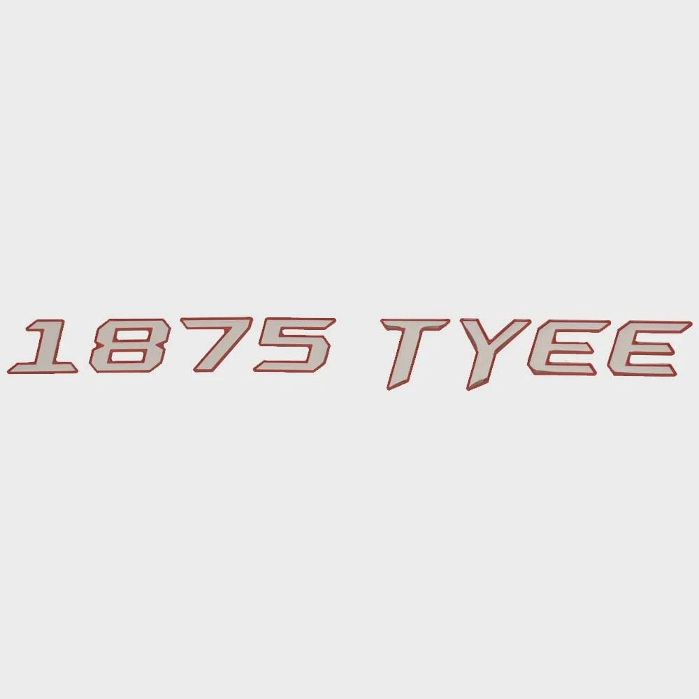 Lund Boat Raised Decal 2335534 - 1875 Tyee Red Silver 14 3/8 Inch