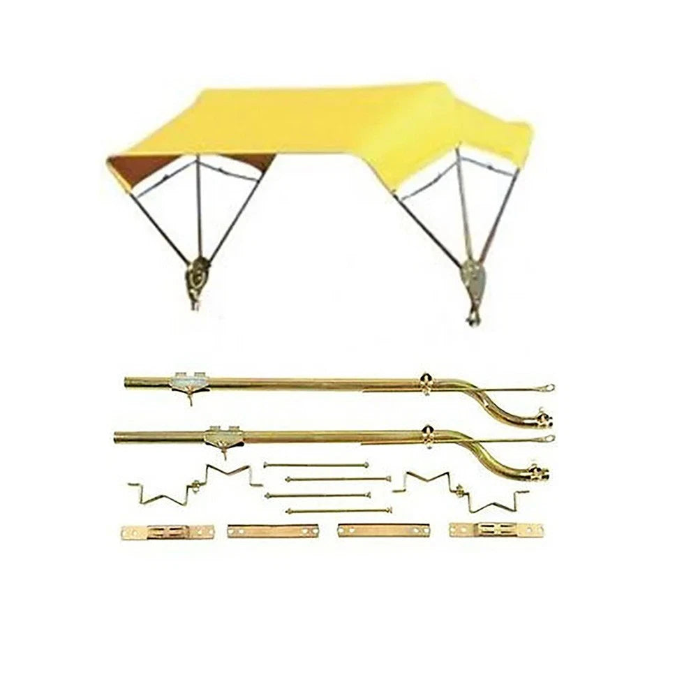 Yellow Complete 3 Bow 40" Tractor Umbrella Buggy Top with Axle Mounts