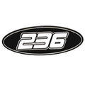 Crownline Boat Raised Decal - 3 3/8 X 1 1/4 Inch Black