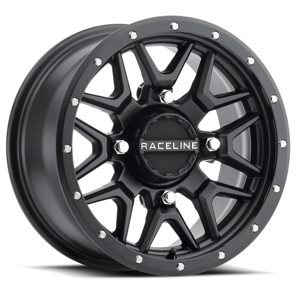 Raceline Krank Wheel 14x7 4/137 5+2 Offset Black for ATV/UTV 2014-2016