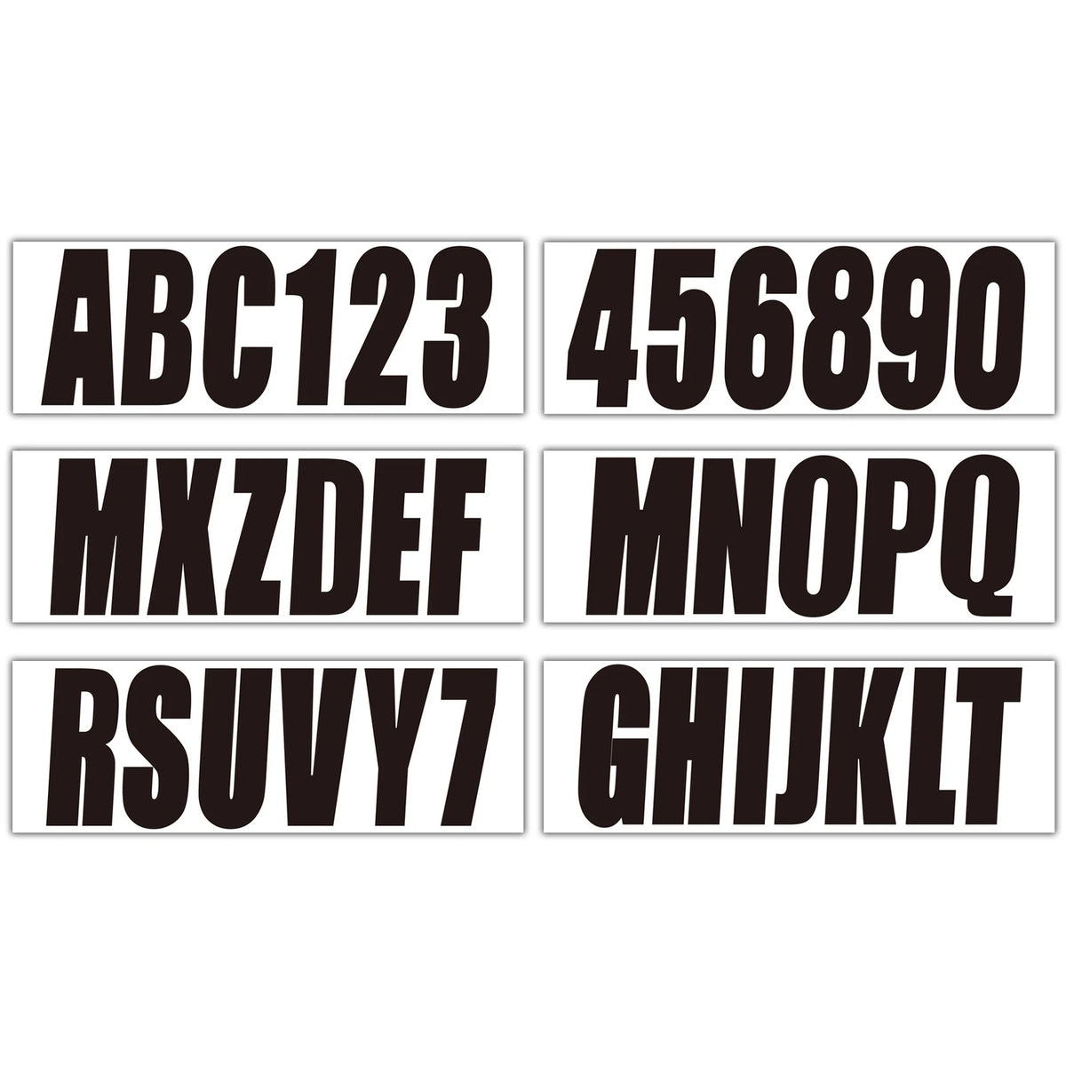 3 - " Boat Registration Numbers and Letters Sticker A-Z Letters & 0-9 Numbers