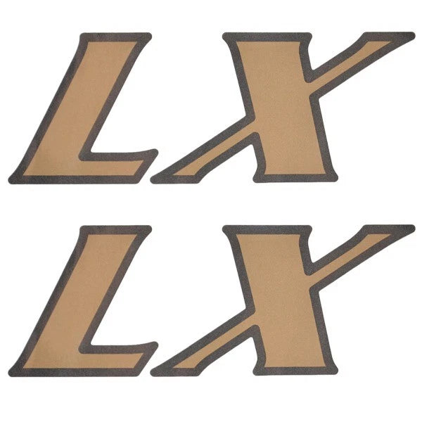 Malibu Boat Model Decals - X7 Gold Charcoal 5 1/4 X 2 Inch (pair)