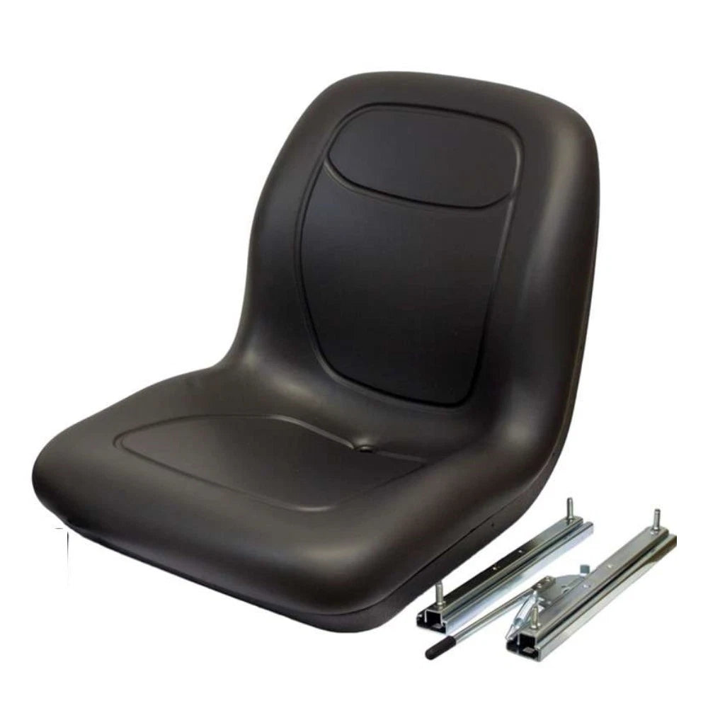 Uni Pro Black Bucket Seat with Pair of Slide Rails Fits John Deere