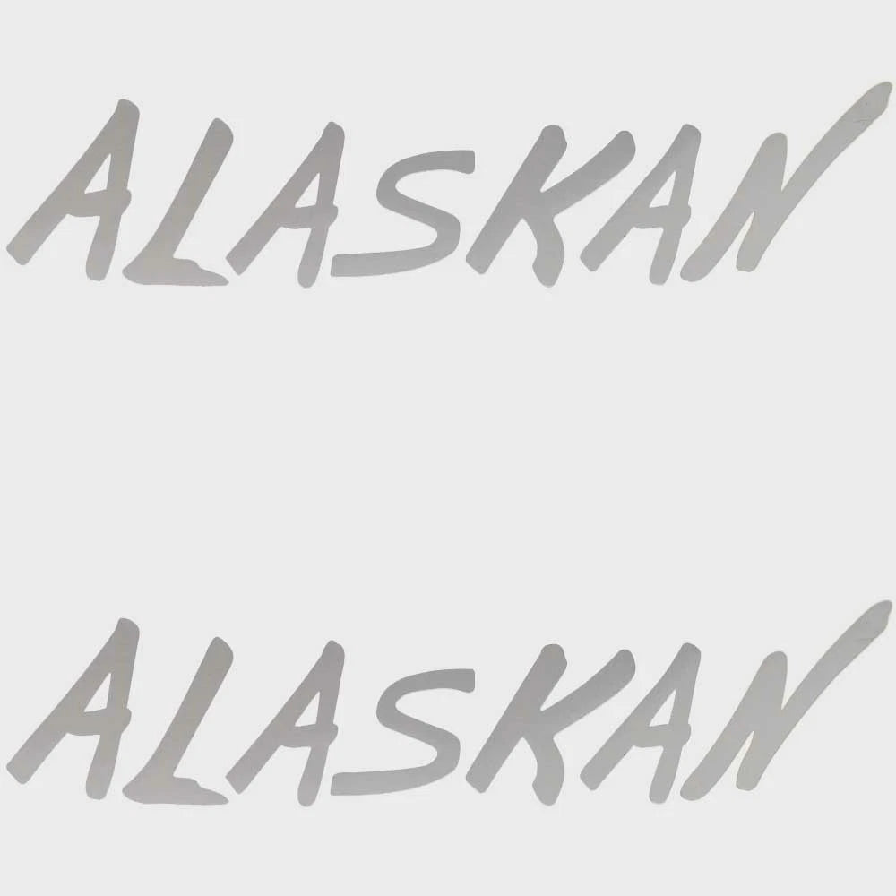 Lund Boat Decals - Alaskan Silver Logo Stickers (pair)