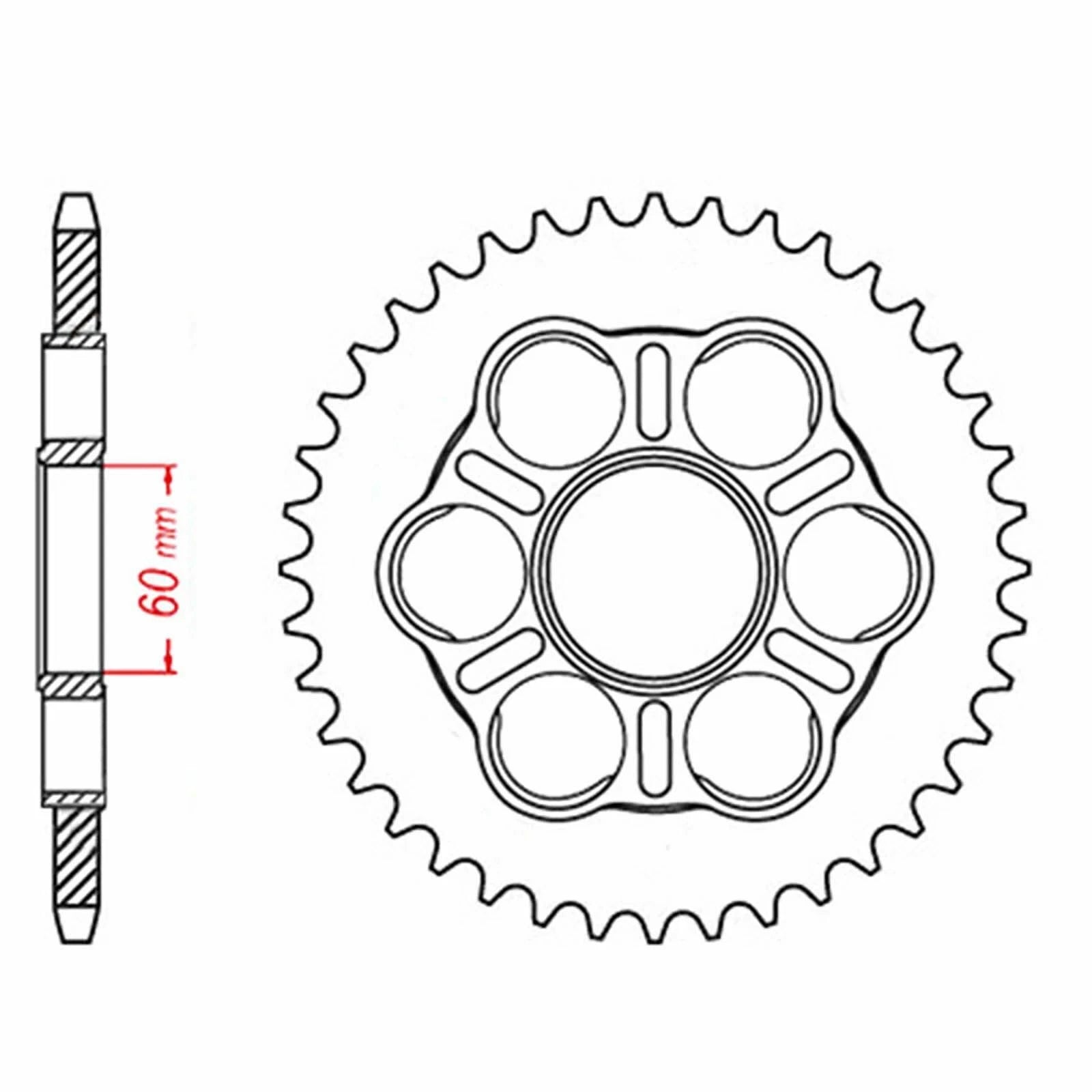 MTX Rear Sprocket 38T for Ducati MONSTER 1200 R 2017 >525