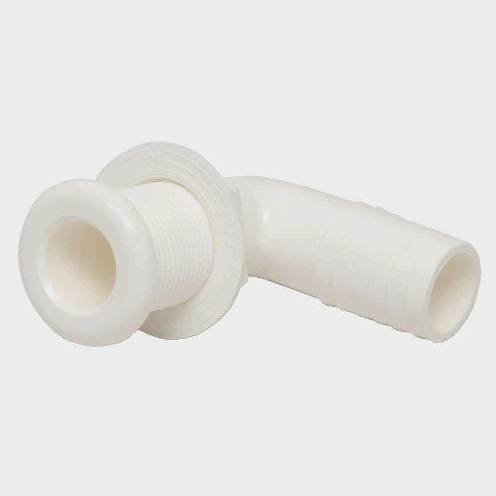 TH Marine Boat Thru Hull TH-1292-B - 90 Degree 1 1/8 Inch Plastic