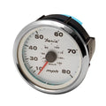 Faria Boat 80 MPH Speedometer Gauge SE9944A - 3 3/8 Inch White - Silver