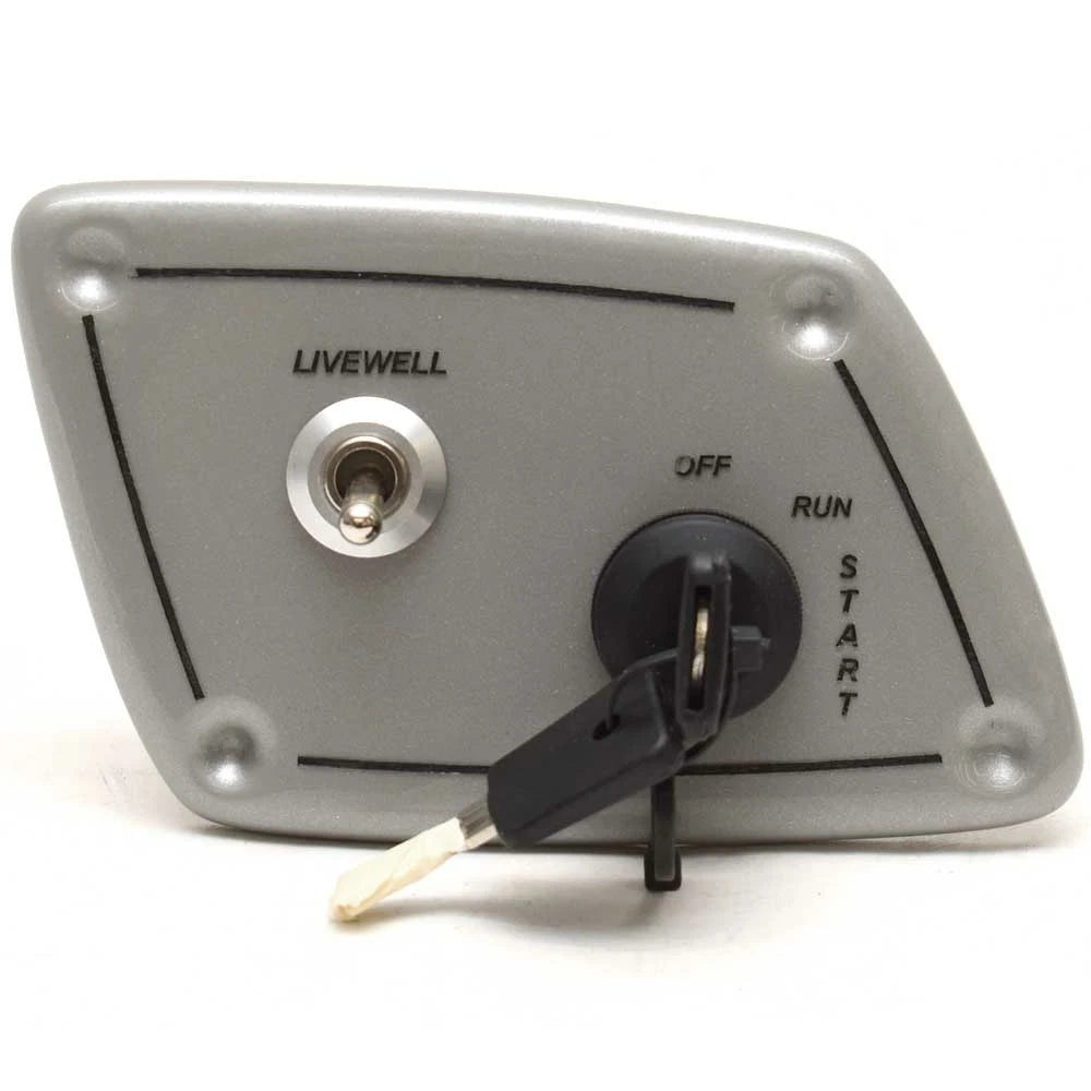Tahoe Boat Ignition Switch Panel - Metallic Silver - Black