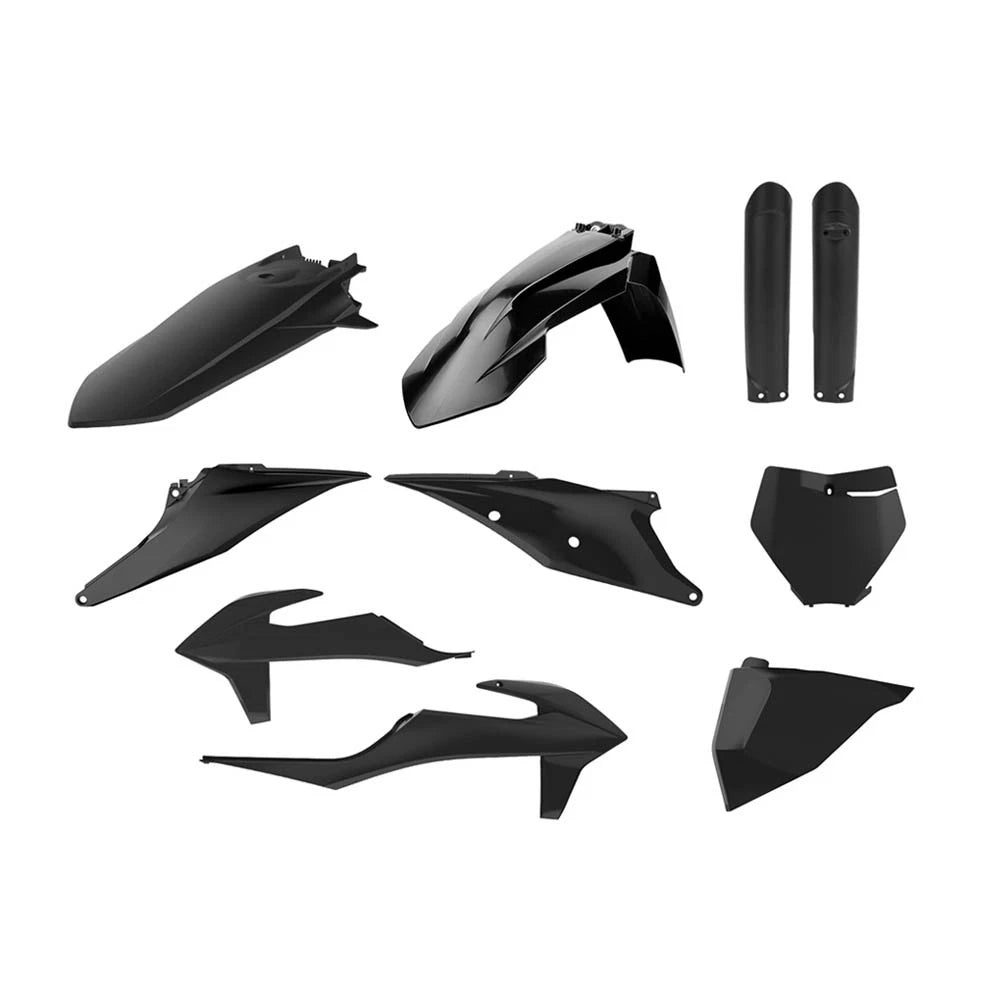 POLISPORT PLASTIC KIT + FORK GUARDS KTM SX/SX-F/XC/XC- F 2019-2022, BLACK