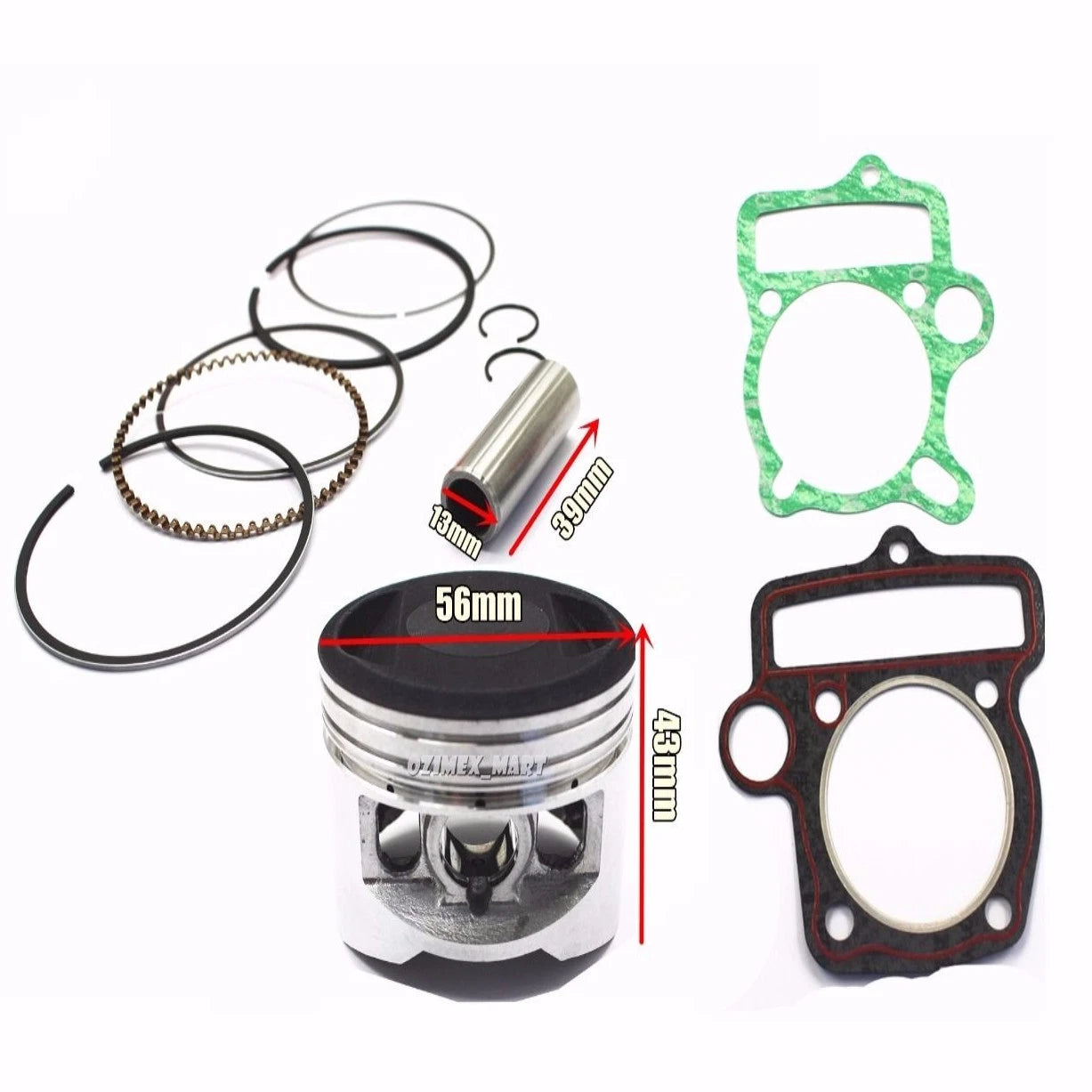 YX 140cc Piston Rings & Gasket 56mm Pitpro Dirt Trail Pit Bike Thumpstar Atomik