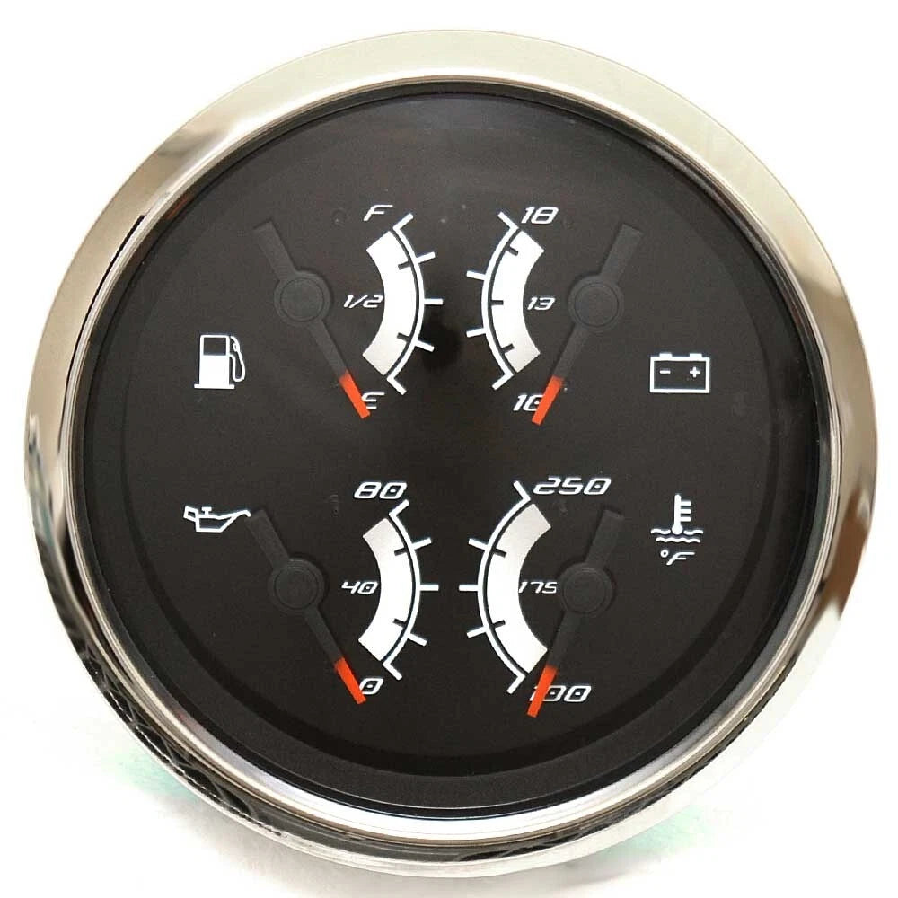 Faria Boat Multifunction Gauge GFC026B - Fuel Volt Oil Temp 3 1/4 Inch