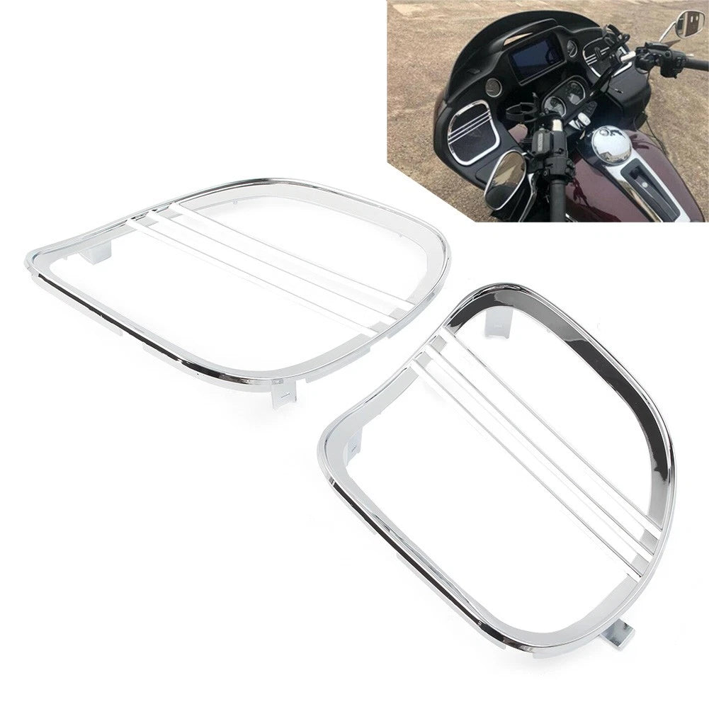 For Harley Road Glide FLTRX 2015-2021 Chrome Tri-Line Speaker Grills Cover Trim