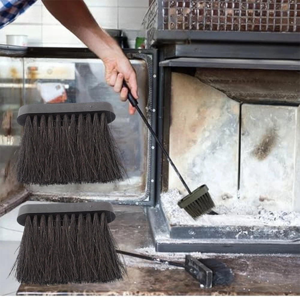 Replacement Brush Heads Fireplace Tools 2pcs Set for BBQ Grill Stove Cleaning
