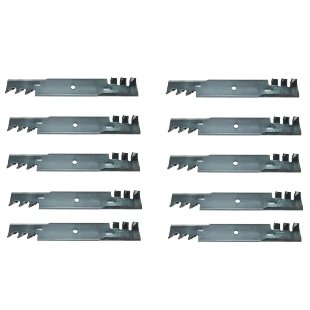 10 Pack: Heavy Duty Toothed Mulching Blade Fits John Deere Replaces AM104489