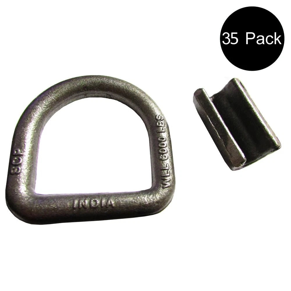 (35) 5/8" D-Ring Weld-On Flatbed/Traile R Ratchet Strap Cargo Tie-Down Anchors