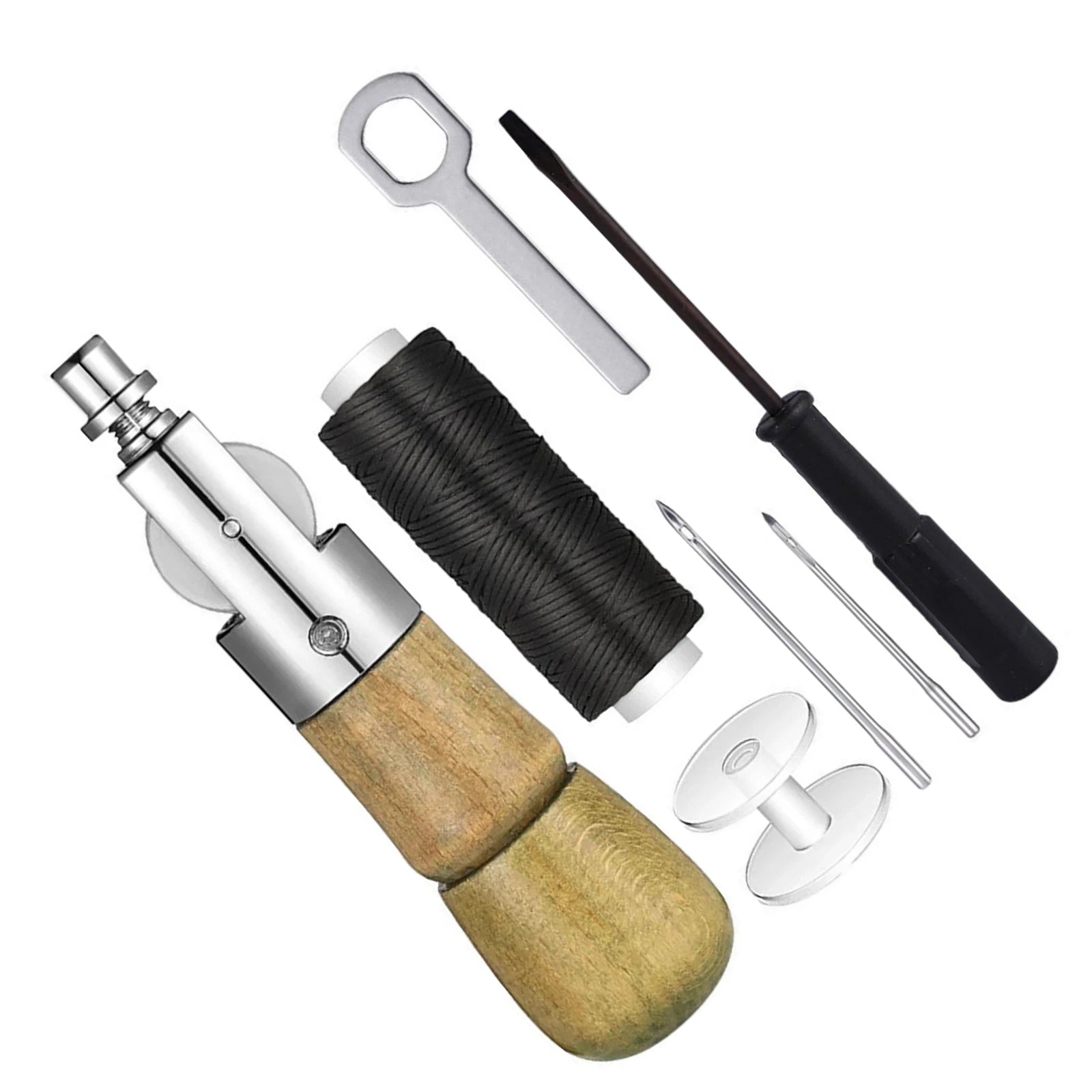 1 Set Sewing Awl Needle Repair Tool Kits for Leather Sail Canvas Kkk