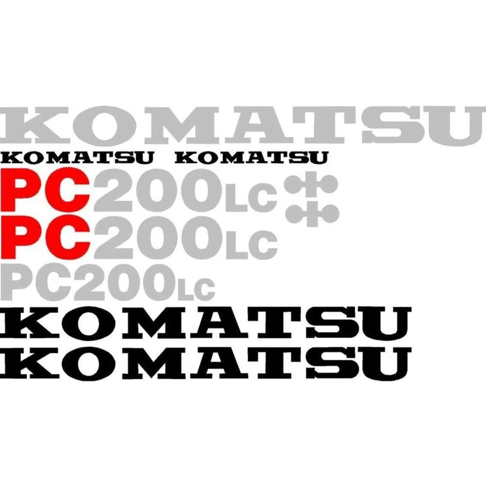 Decal Set for Komatsu PC 200LC Excavator (without White Stripe)