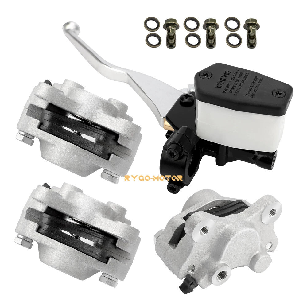 Front Rear Brake Calipers with Brake Master Cylinder for 2002 Arctic CAT ATV 375