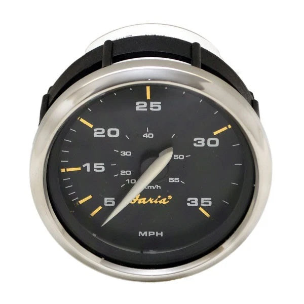 Faria Boat Speedometer Gauge SEK633A - Kronos Black 35 MPH 3 1/4 Inch