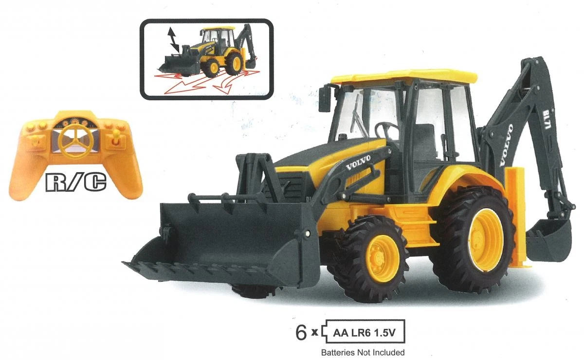 NEWRAY MODEL VOLVO BACKHOE LOADER YELLOW & BLACK BL71 R/C, SCALE 1:18