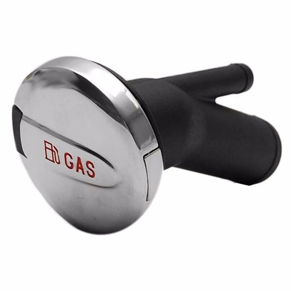Boat Gas Deck Fill - Vented Angled 1 1/2 Inch Silver Black
