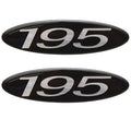 Tracker Boat Raised Decal 120472 - 195 Black Silver 3 5/8 X 1 Inch 2PC
