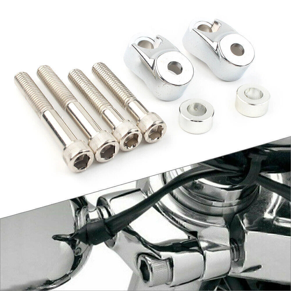 Front Turn Signal Mount Bracket Relocation Kit Fit Harley Dyna 39mm 49mm Chrome