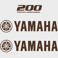 Yamaha Boat Cowling Decals - 200 Four Stroke Brown Stickers (kit)