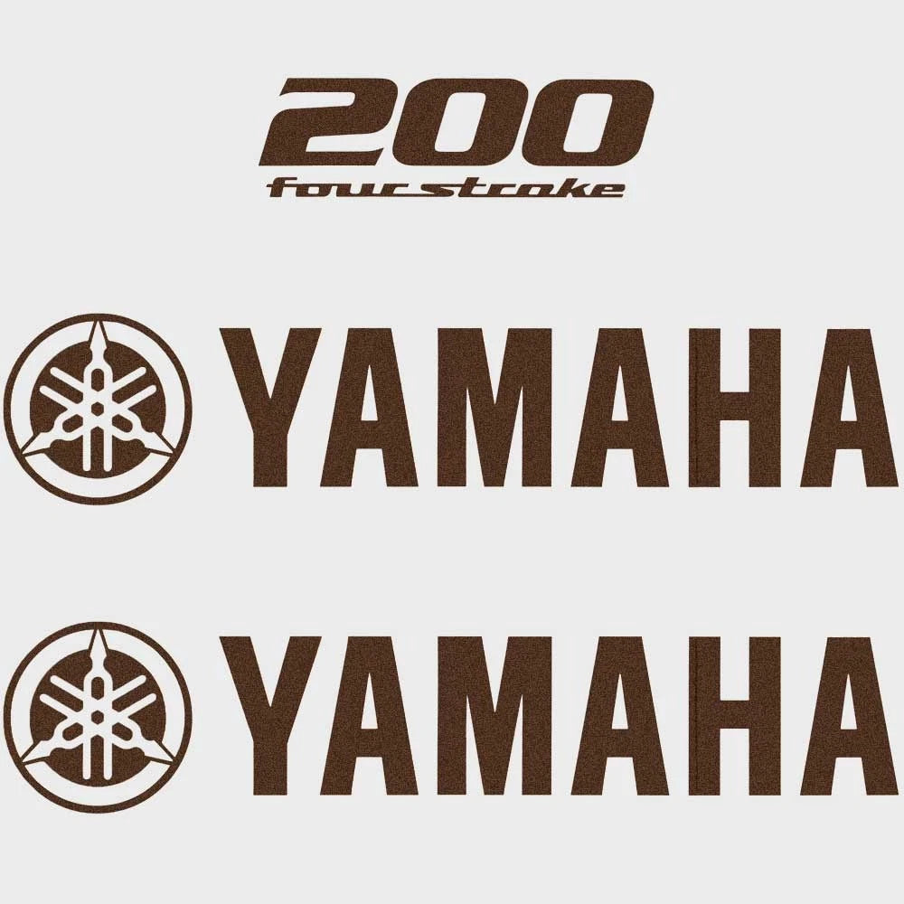 Yamaha Boat Cowling Decals - 200 Four Stroke Brown Stickers (kit)