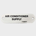 Marquis Boat Label Tag 7160977 - Air Conditioner Supply White Plastic