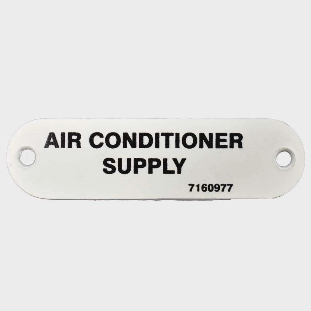 Marquis Boat Label Tag 7160977 - Air Conditioner Supply White Plastic
