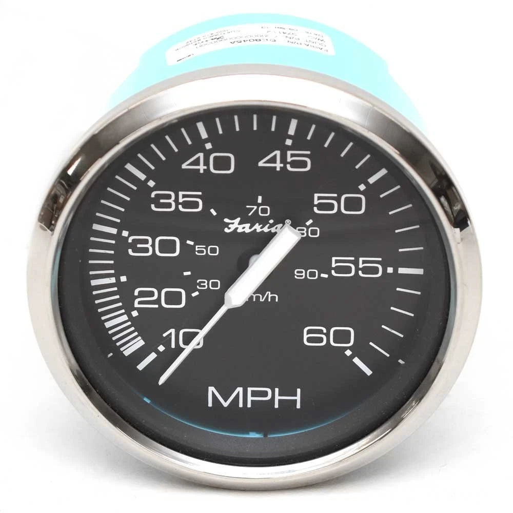 Faria Boat Speedometer Gauge SE8045A - G3 Black 3 3/8 Inch