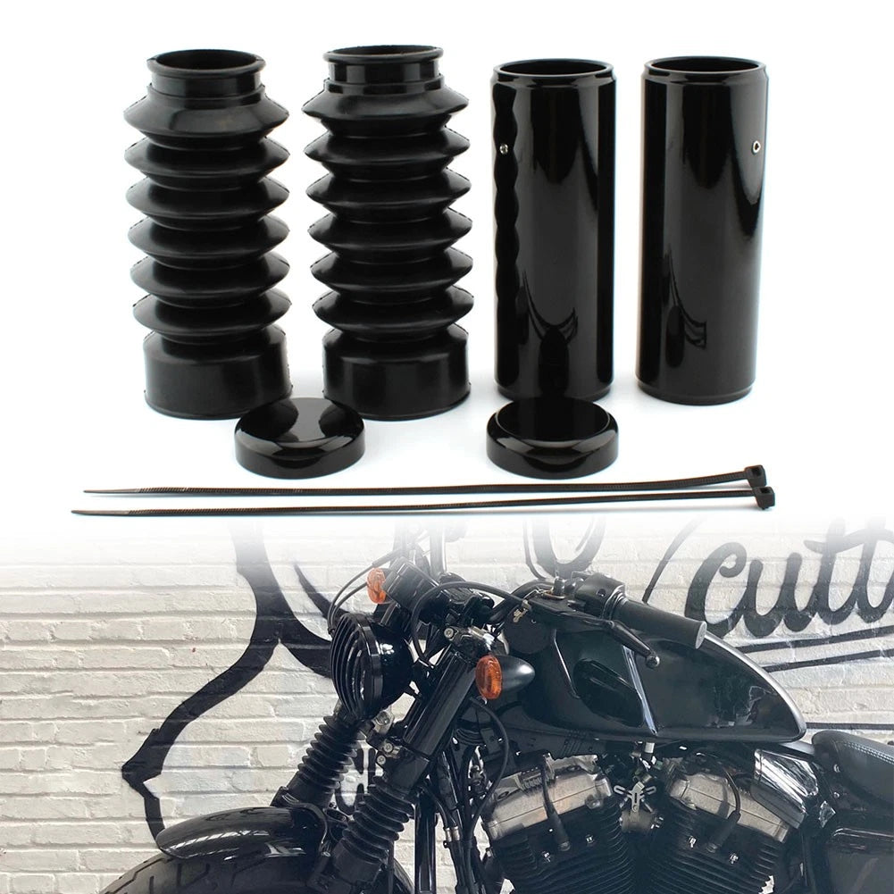 S Front Upper & Lower Fork Covers Gaitors Boot for Harley 48 XL1200X 2016-24