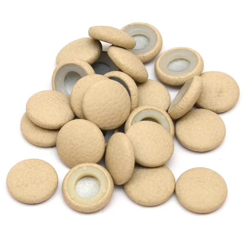 Boat Button Seat Snap Covers - Beige 3/8 Inch (set of 25)