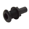 Straight Boat Thru Hull Connector - 3/4 Inch Black Plastic
