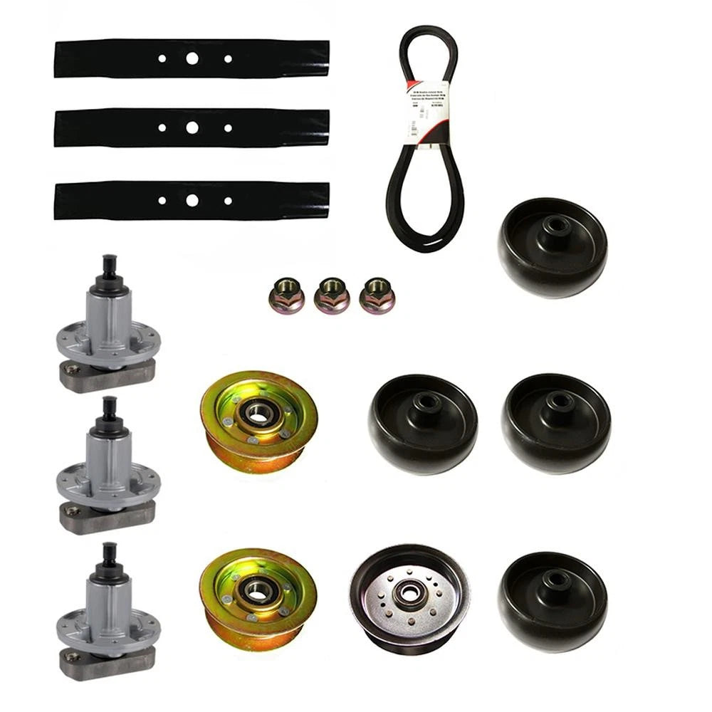 One Deck Rebuild Kit Xht Blades & Wheels with O Hardware Fits John Deere Models