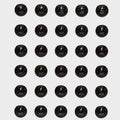 Boat Raised Switch Decals - ACC 3/4 Inch Black White (set of 30)