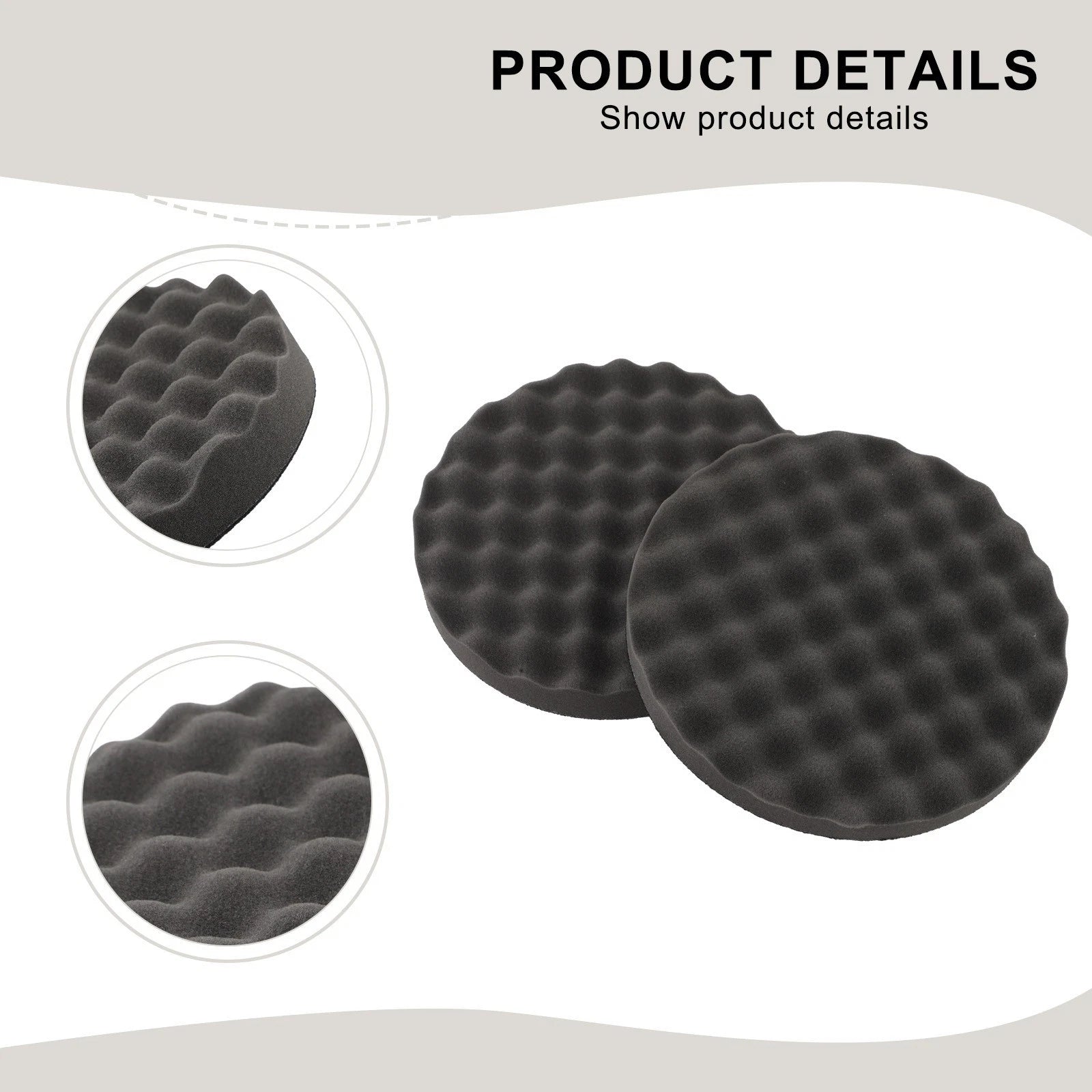 2Pcs 05725 Round Foam Polishing Pad Kit 8 Inch Single Sided Tools Supplies