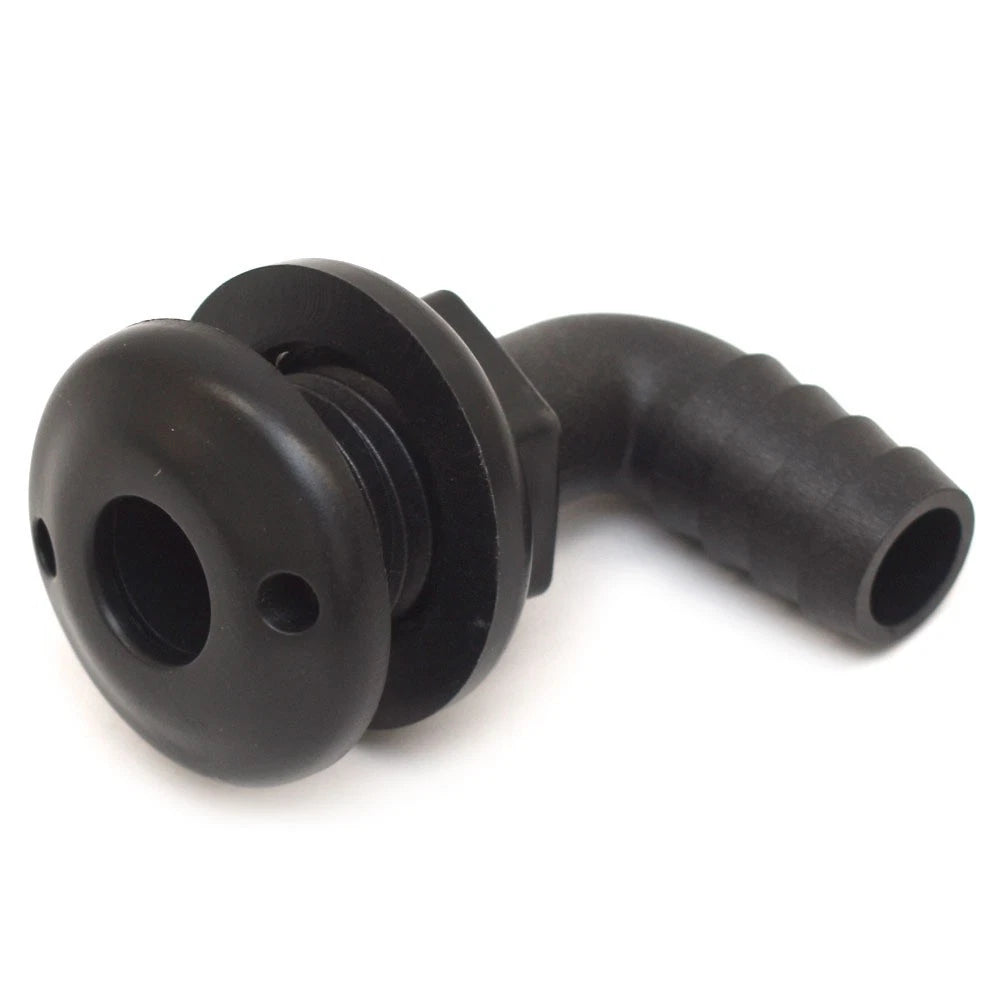 Lowe Boat Thru Hull Fitting 2317389 - 90 Degree 3/4 Inch Black