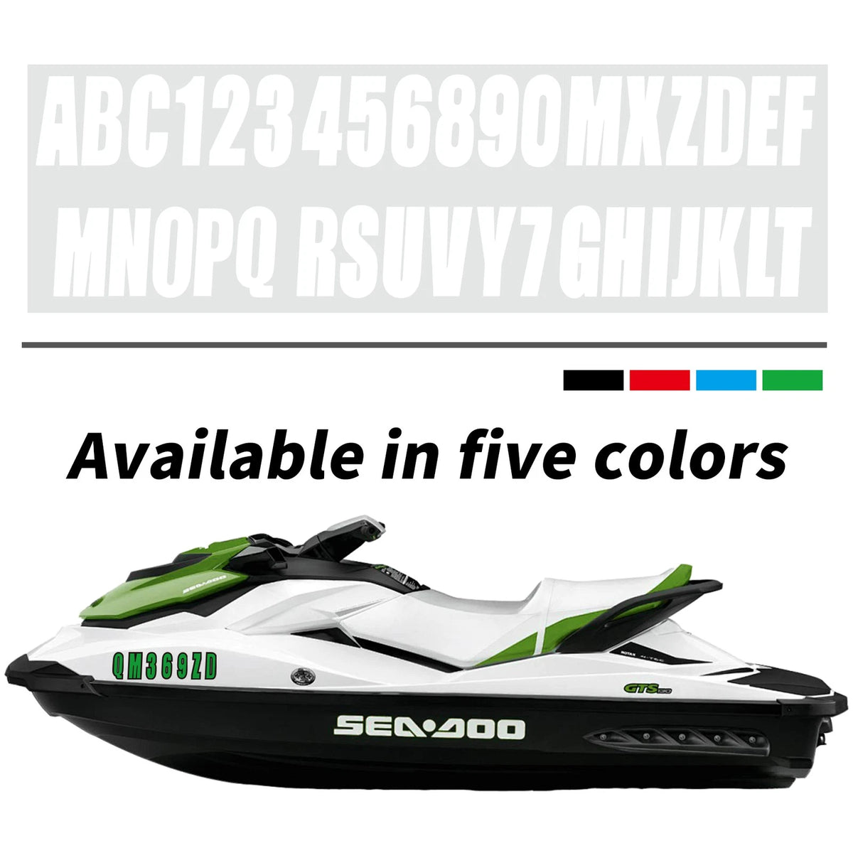 3" Boat Registration Numbers and Letters Sticker Decals Custom DIY White