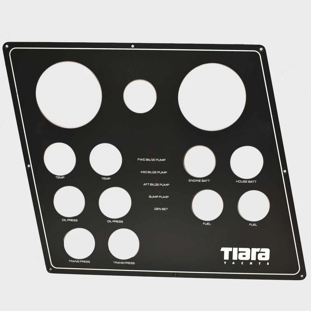 Tiara Boat Blank Gauge Panel - 16 X 14 1/4 Inch Black