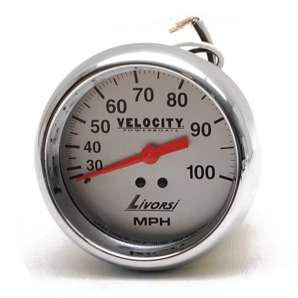 Livorsi Boat Speedometer - 100 MPH 3 1/4 Inch Silver