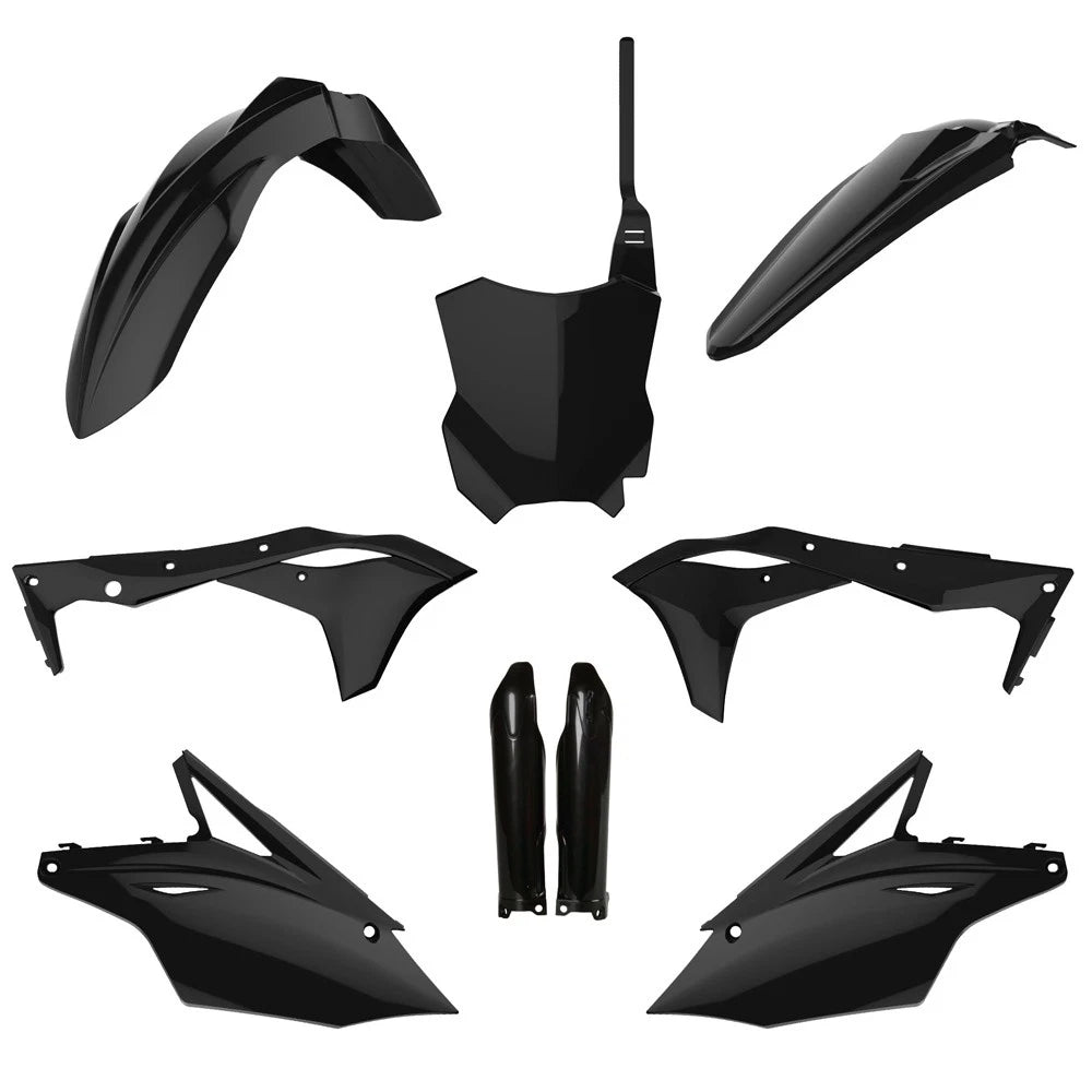 POLISPORT PLASTIC KIT + FORK GUARDS KAWASAKI KX250F 2017-2020, BLACK