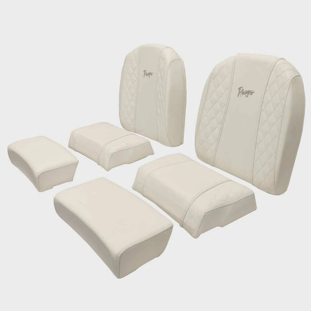 Ranger Boat Leaning Post Seat Cushions - 2360/2510/2660 White (6 PC)