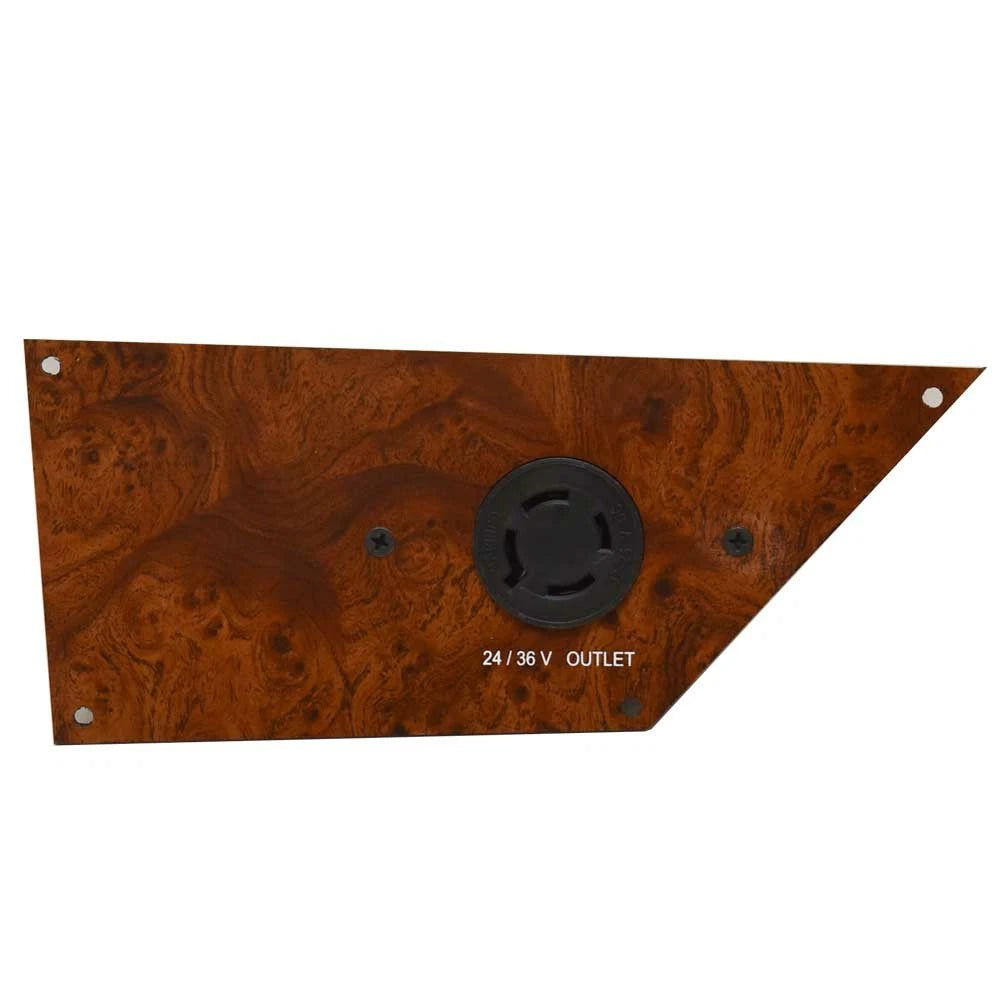 Boat Trolling Motor Plug Panel - 24/36VDC Woodgrain Acrylic